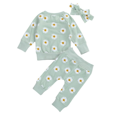 

luethbiezx Newborn Infant Baby Girl Sweatshirt+Pants+Headband Winter Outfits