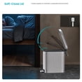 thumbnail image 3 of Home Zone Living 1.3 Gallon Slim Stainless Steel Small Trash Can with Reeded Pattern, Step Pedal and Soft-Close Lid, Silver, 3 of 8