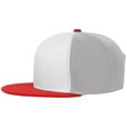 thumbnail image 3 of Mens Snapback Baseball Cap Plain Blank Snap Back Hat Three Tone Casual Basic (7fc052_White/Gray/Red), 3 of 4