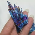 thumbnail image 6 of MATROOY Natural Quartz Crystal Rainbow Titanium Cluster Blue Flame Feather Healing Stone-5~10g, 6 of 8