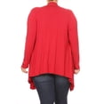 thumbnail image 4 of Women's Plus Size Solid Open Draped Front Long Sleeve Relaxed Cardigan, 4 of 5