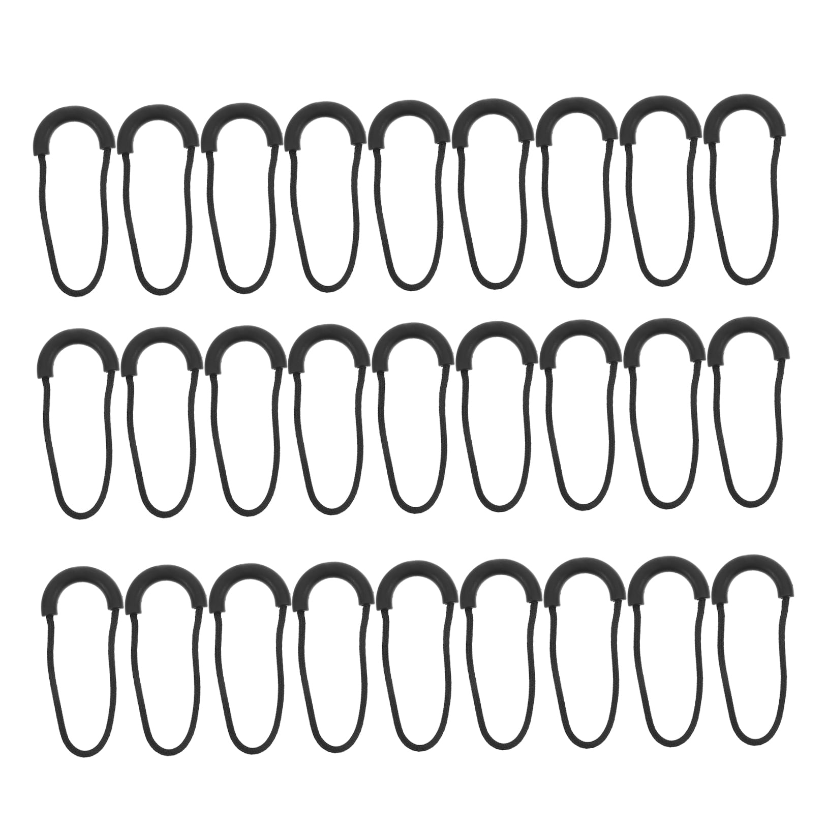 ELAYARD 30Pcs Removable Zipper Pull Ropes for Jackets Luggage and Outdoor Bags Black