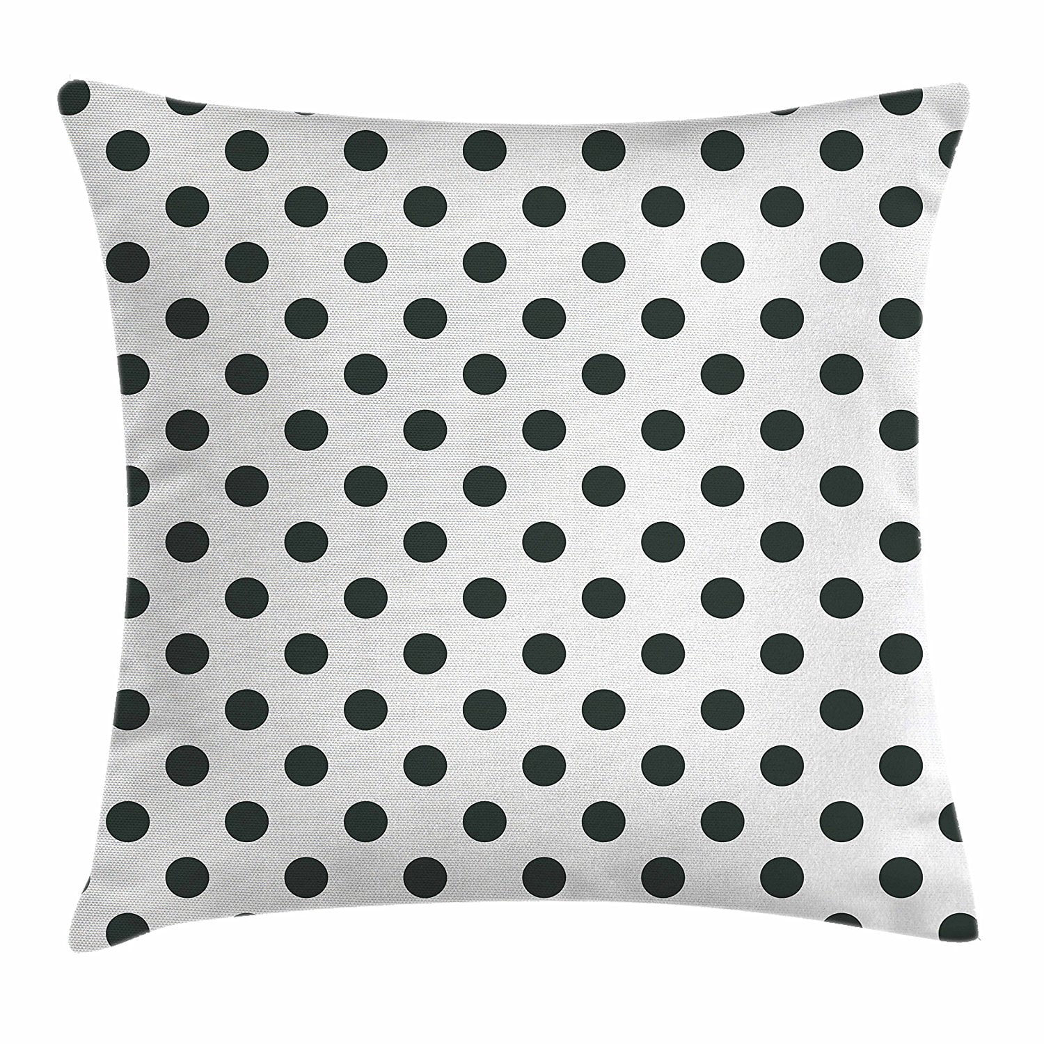 Retro Throw Pillow Cushion Cover by , Nostalgic Polka Dots Pattern with Large Round Circles