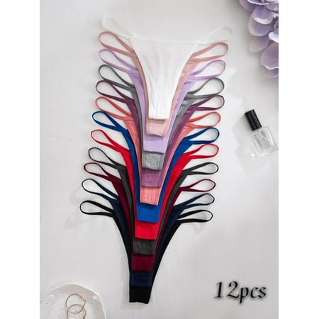 Women s Solid Color Pastel Thong  Breathable Comfortable Fit Panty for Daily Wear  Underwear for Women  Women s Underwear for All Seasons  Lingerie for Women