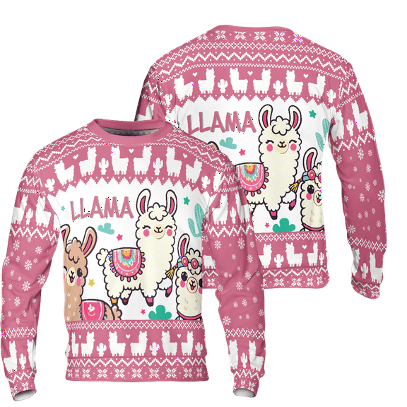 Lotusprinthandmade Llama Ugly Christmas XmasXmas Sweater (Midweight) S-5XL Multicolor (S)