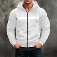 thumbnail image 6 of YUGYXL Mens Zip Up Fleece Lined Reflective Hoodies Sweatshirts Outdoor Workout Loose Pullover Tops with Pockets White Jacket, 6 of 9