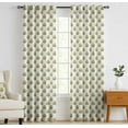 thumbnail image 2 of Vargottam 84 Inch Rod Pocket/Back Tab Cotton Curtains for Windows and Doors - Light Filtering Cotton - Light Filtering Drapes For Doors - Set of 2 Panels, 52"x84" - Block Floral Design (Yellow), 2 of 8