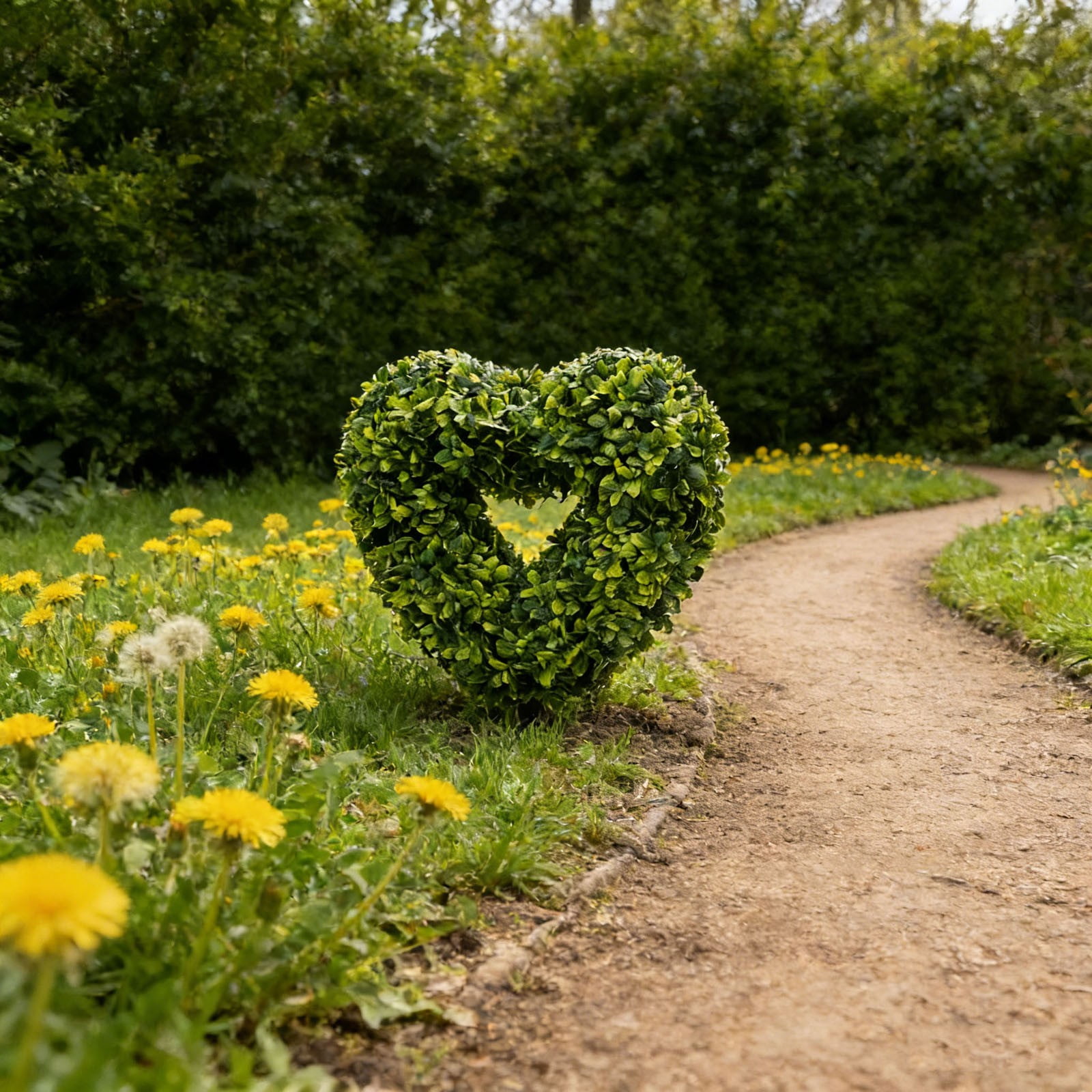 DAMAI 11.8in Artificial Heart Openwork Boxwood Topiary, Valentine's Day Heart Shaped Topiary Trees, Faux Boxwood Decoration Ball Tree with Planter Pots for Indoor Outdoor Home Porch Decor