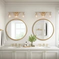 thumbnail image 4 of LNC Modern Gold Vanity Light, 3-Light Clear Glass Wall Fixture for Bathroom & Powder Room, 4 of 15