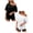 Black 1PCS & White 1PCS, variant on 2 Pack Womens Off the Shoulder Tops Oversized Summer Spring T-Shirts 2026 (Hot Pink 1PCS & Coffee 1PCS, 3XL)
