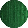 thumbnail image 1 of Ahgly Company Machine Washable Indoor Round Abstract Turquoise Blue Contemporary Area Rugs, 4' Round, 1 of 4