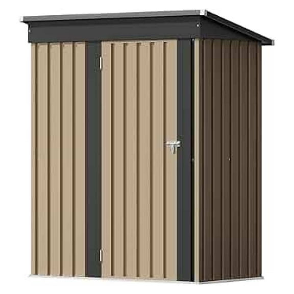 TYUIOP Storage Shed Waterproof Metal Garden Shed with Lockable Door Utility Tool Shed Outdoor Storage for Backyard, Patio and Lawn (5 x 3 FT)