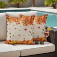 thumbnail image 4 of Autumn Leaves Outdoor Waterproof Pillow Covers, Thanksgiving Fall Orange Maple Tree Decorative Square Throw Pillowcase Sofa Cushion Sham for Patio/Couch/Chair, 24"x24" 2 Pack, 4 of 8