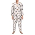 thumbnail image 3 of Balery Bulldog Face Pijama para Hombre de Dos Piezas con Manga Larga, Conjunto de Dormir y Descanso Suave con Bolsillos-X-Large, 3 of 7