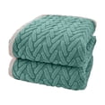 thumbnail image 2 of Decorative Velvet Flannel Blanket,Cozy Couch Throw,Checkered Sofa Bed Blanket,All-Season Lightweight,Comfortable,For Home Use,for RV,PENDANE,Green, 2 of 9
