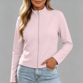 thumbnail image 2 of Ashyfjp Zip Up Jackets for Women Casual Solid Color Long Sleeve Mock Neck Lightweight Track Jacket, Size (S-XXL), 2 of 5
