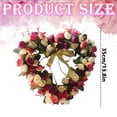 thumbnail image 2 of 1 Pcs Heart-Shaped Wreath, Artificial Pink Rose Floral Garland Valentines Wreath with Ribbons for Front Door Valentine's Day Home Party Wedding Decorations 13.8", 2 of 8
