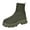 Army Green, variant on Black Womens Low Heel Ankle Boots Round Toe Pull On Mesh Elastic Casual Winter Sock Comfort Shoes