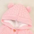 thumbnail image 4 of WREESH Baby Newborn Girls Boys Bodysuit Layette Onesies Toddler Winter Warm Coat Knit Outwear Hooded Jumpsuit Baby Clothes Pink, 4 of 7