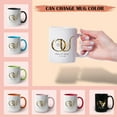 thumbnail image 5 of GIFAMI Personalized Monogram Initial Gifts, Valentine Anniversary Bachelorette Gift Ideas for Men Women Him Her Couples Ceramic Coffee Mug (Initial Alphabet, 11oz. Light Green Accent Mug), 5 of 6