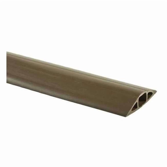 Cable Protector, 3/4 in H, 25 ft L, 3 in W, 1 Channel, PVC, Brown
