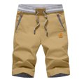 thumbnail image 4 of Boyscolos Men's Shorts Casual Classic Fit Drawstring Summer Beach Vacation Training Shorts with Elastic Waist and Pockets Khaki 2XL, 4 of 5