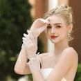 thumbnail image 3 of Pearls Short Gloves Stretchy Gloves for Concert Costume Prom Wear, 3 of 10