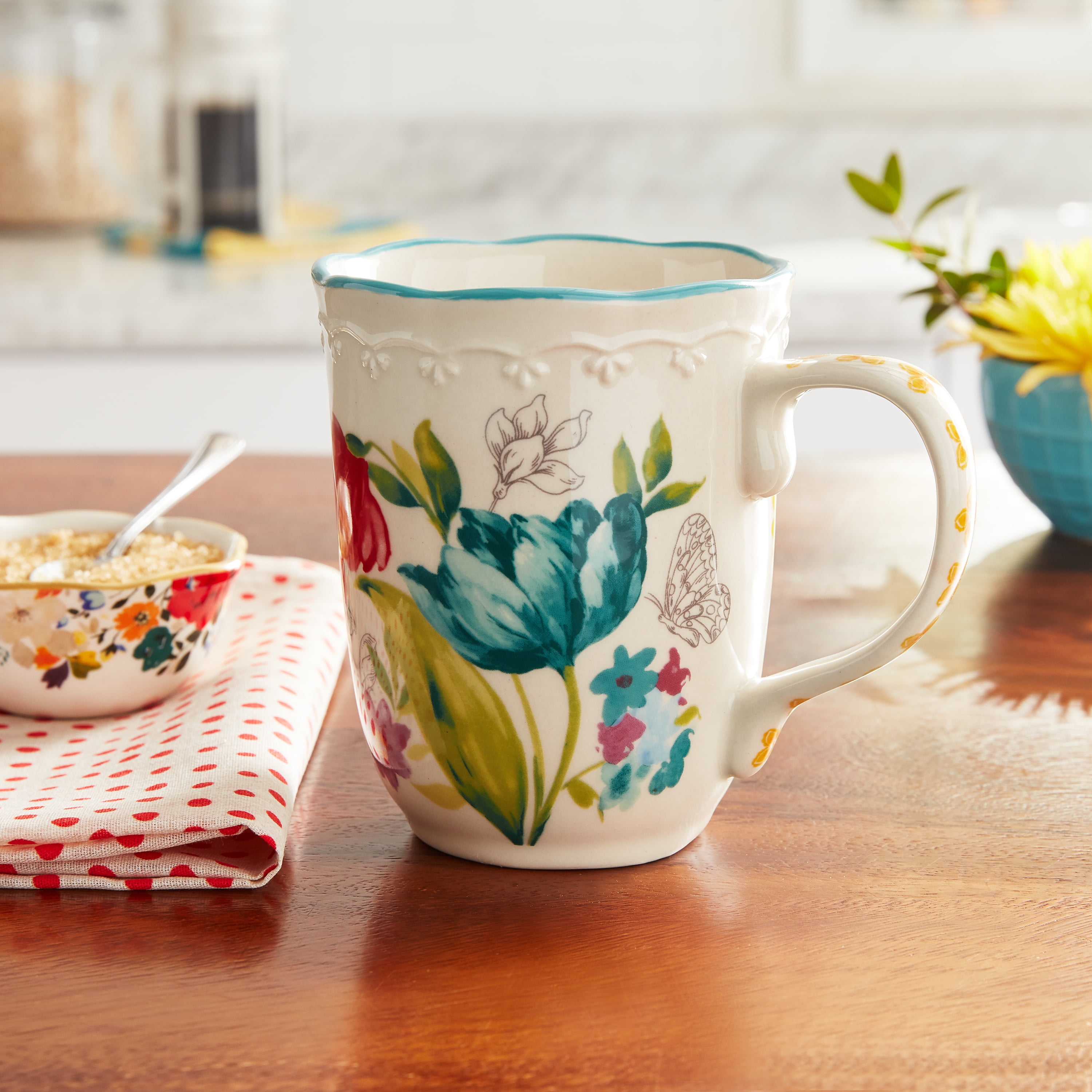 The Pioneer Woman Blooming Bouquet Multi-Color Ceramic 18-Ounce Mug