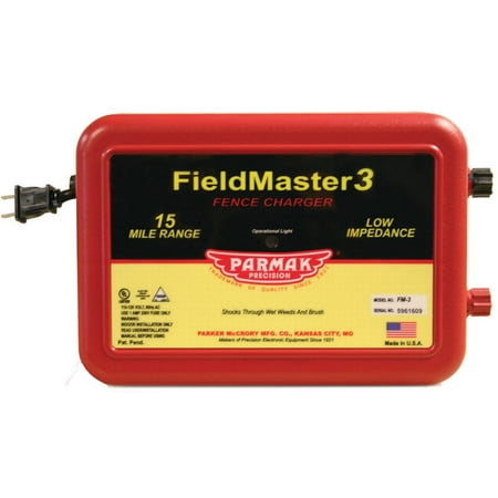 Field Master 3 VM3/FM3 Low Impedance AC Powered Electric Fence Charger, 110 - 120 VAC (Best Electric Fence Charger For Cattle)