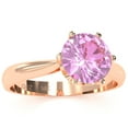 thumbnail image 2 of Crown Setting Lab-Created Pink Sapphire Engagement Ring In 14k Rose Gold, 2 of 6