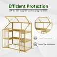 thumbnail image 4 of DEALTOPS Cold Frame Greenhouse for Plants, Wooden Greenhouse Cabinet Garden Shed with Polycarbonate Sheet and Foldable Top, Natural, 4 of 7