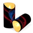 thumbnail image 3 of Iauyy Flameless Candles Battery Operated LED Pillar Candles with Remote and Timer, Red and Blue Stripes Set of 2 （S), 3 of 8