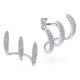 thumbnail image 1 of Pendientes de fila de orejas con incrustaciones de diamantes, diseño de estilo frío, pendientes curvos de tres capas, 1 of 5