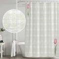 thumbnail image 5 of Pink Spring Floral Shower Curtain, Waterproof Shower Curtains for Bathroom, Tulip Yellow Plaid Summer Botanical Washable Fabric Bathtub Curtain Set Bath Decor with 12 Hooks 48"x72", 5 of 8