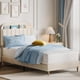 thumbnail image 1 of Qinaqin Full-Size Upholstered Platform Cama Frame con Bookcase cm de Alturaeadboard Velvet Mattress Foundation Alturaeavy- Profundidaduty Steel Support Legs Easy Assembly, 1 of 7