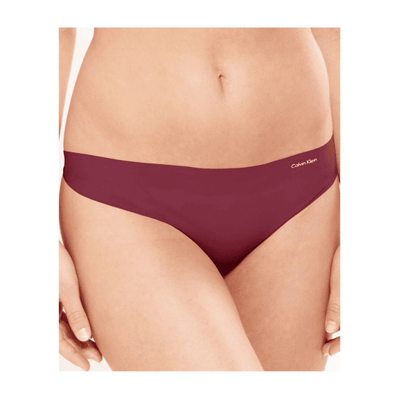 CALVIN KLEIN Intimates  Invisible Thong Underwear, Burgundy, L