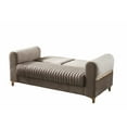 thumbnail image 3 of Contemporary Sleeper Loveseat | Adapts to Living Room Decor | Velvet Fabric with Elegant Gold | Combines Luxury and Function, 3 of 6