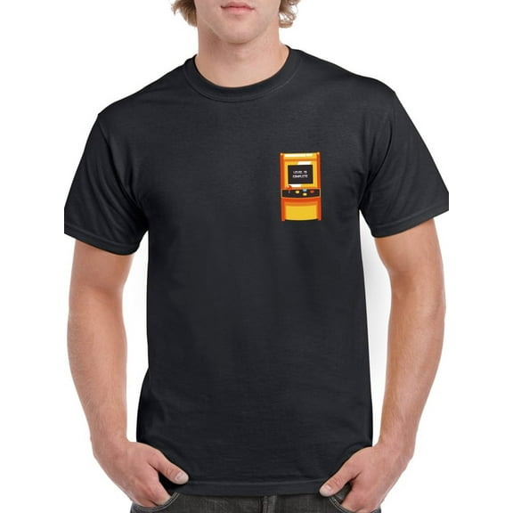 Level Complete Vintage Arcade Machine Men Black T-Shirt, Male Large