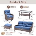thumbnail image 6 of Jentlehouse 6-Piece Outdoor Patio Furniture Set with Swivel Chairs and Sofa,Hige Back Deep Seat Outdoor Conversation Set for Poolside Backyard Balcony, 6 of 12