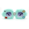 thumbnail image 2 of Super Funky Masquerade Fur Jewel Brooch Octagon Plastic Sunglasses Mint - Black, 2 of 4