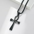 thumbnail image 5 of Coptic Ankh Cross Religious Pendant Necklace for Men Women, Stainless Steel Cross Silver/Gold/Black Cross Pendant with 24" Chain, 5 of 5