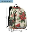 thumbnail image 2 of FORMRS Unisex School Backpack 17" Student Travel Bag with Laptop Compartment, Christmas Poinsettia, 2 of 7