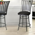 thumbnail image 2 of Stellan Commercial Grade Black Metal Swivel Counter Stool, 2 of 8