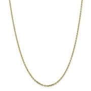 10k 2.2mm D/C Cable Chain in 10k Yellow Gold