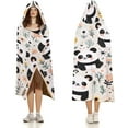thumbnail image 3 of Hooded Blanket Cartoon Panda Wearable Blanket Cute Panda Blanket Soft Fleece Throw Blanket with Hood for Kids Adults, 3 of 6