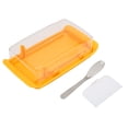 thumbnail image 3 of Caja rectangular 2 en 1 para cortar mantequilla y guardar quesos, ideal para el hogar, restaurante y cocina, color amarillo, 3 of 14