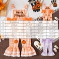 thumbnail image 4 of Baby Girl Halloween Outfit Toddler Overalls Pumpkin/Ghost Embroidery Romper Flared Suspender Pants for Girls, 4 of 7