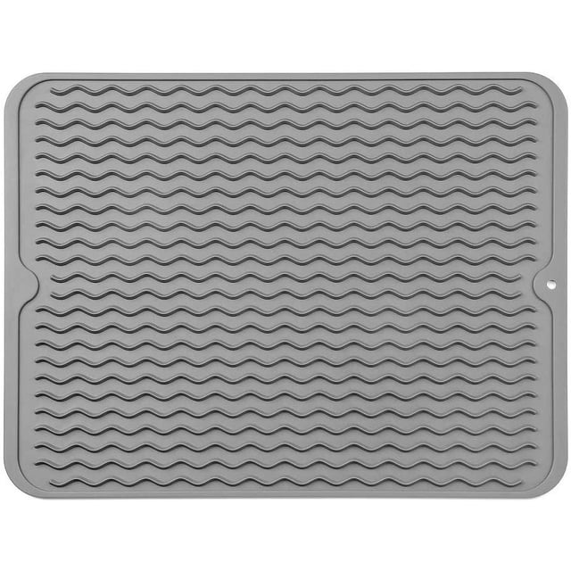MicoYang Tapete de silicona para secar platos para múltiples usos, fácil de limpiar, ecológico, tapete de silicona resistente al calor para encimera o fregadero de cocina, refrigerador o revestimiento