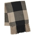 thumbnail image 3 of VHC Brands Black Check Woven Throw 50x60, Bedroom and Living Room Decor, Blanket, Cotton, Black Check Collection, Rectangle 60x50, Country Black, 3 of 3