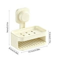 thumbnail image 3 of Fwttom Wall-Mounted Suction Cup Soap Dishs No-Drill Double-Layer Drains Rack, 3 of 6